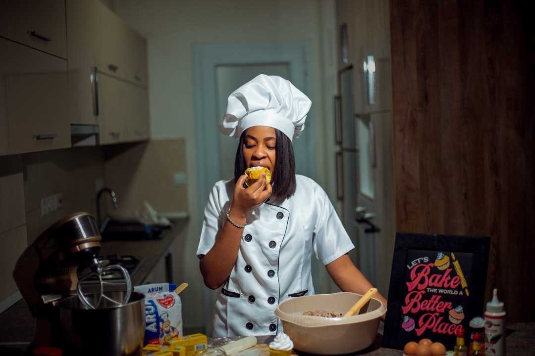 woman baking in kitchen