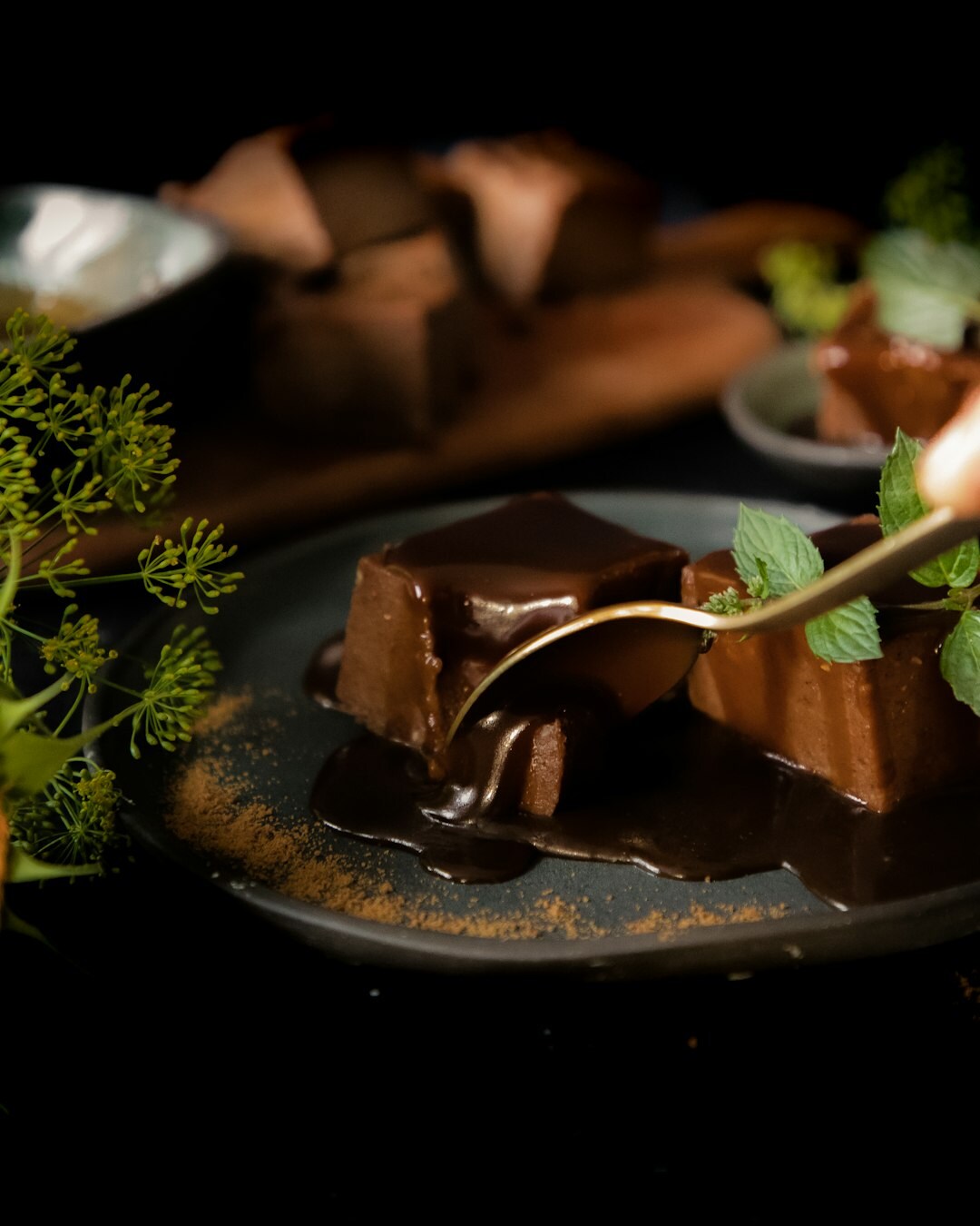 chocolate cake on plate